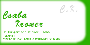 csaba kromer business card